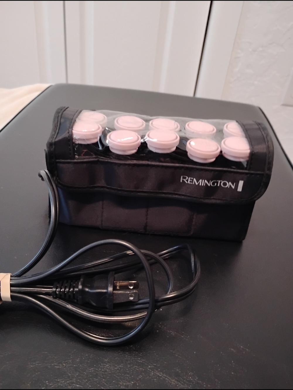 Remington Black Case with Light Pink Rollers